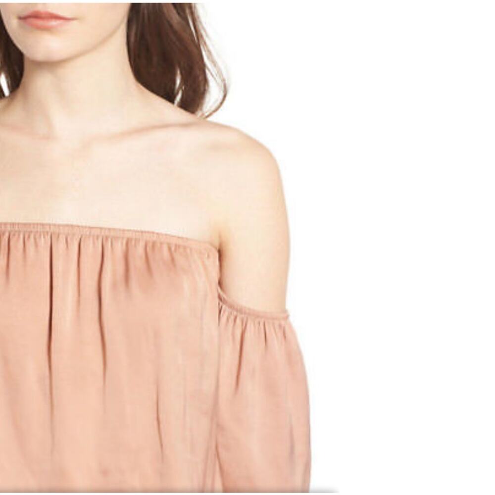 Madison & Berkeley women Off Shoulder blouse sz XS relaxed terra rose pink - Picture 12 of 12